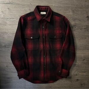 Taylor Stitch Red and Black Maritime Wool Shirt Jacket